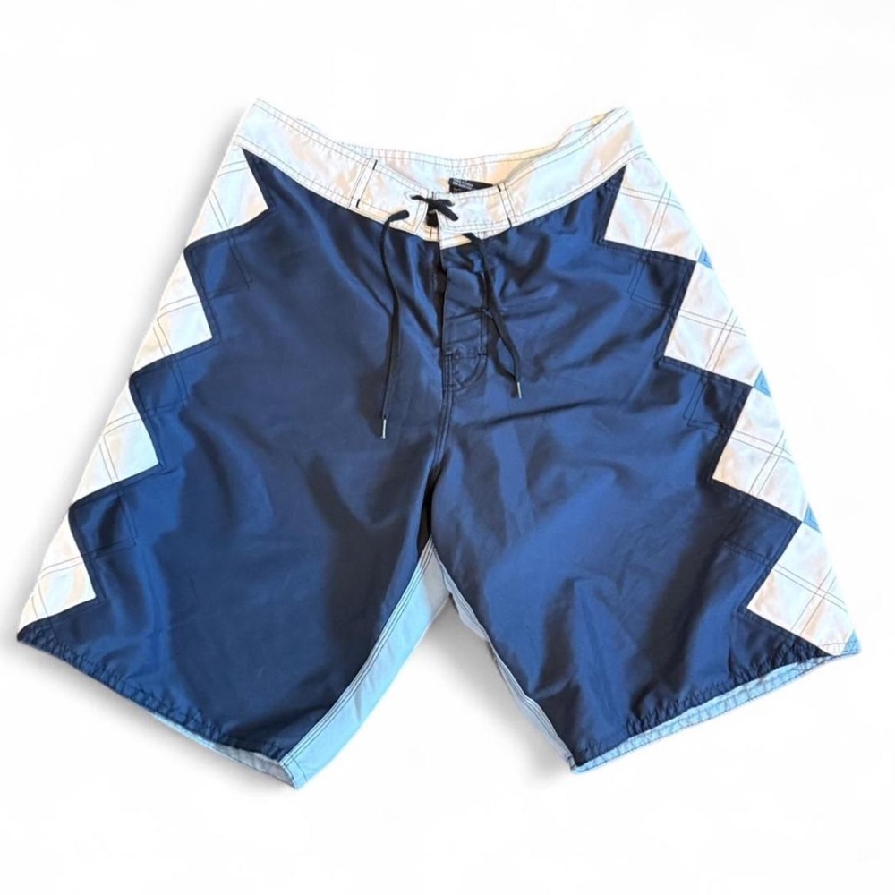 RS Surf Men's Size 32 Blue White Summer Spring Vacation Swim‎ Shorts